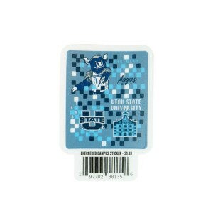 U-State Aggies Big Blue Checkerboard Sticker